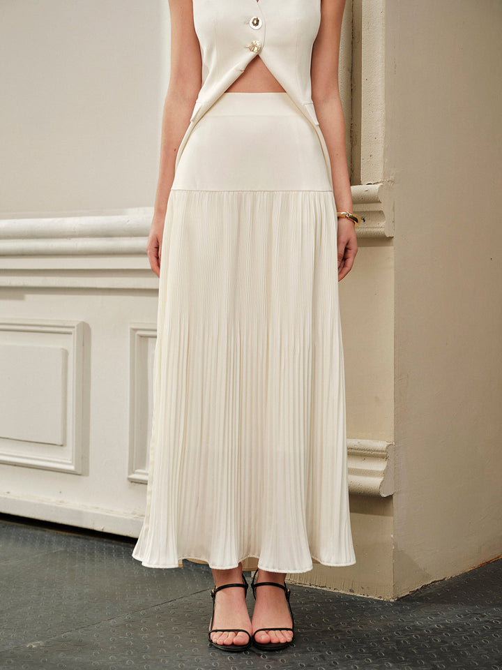 Mid-Waist Plissierter Rock