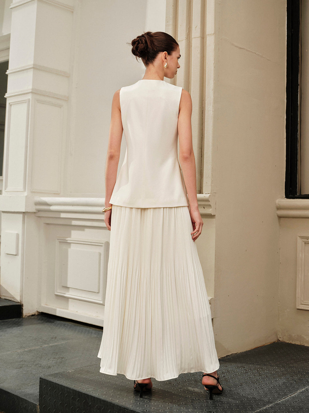 Mid-Waist Plissierter Rock