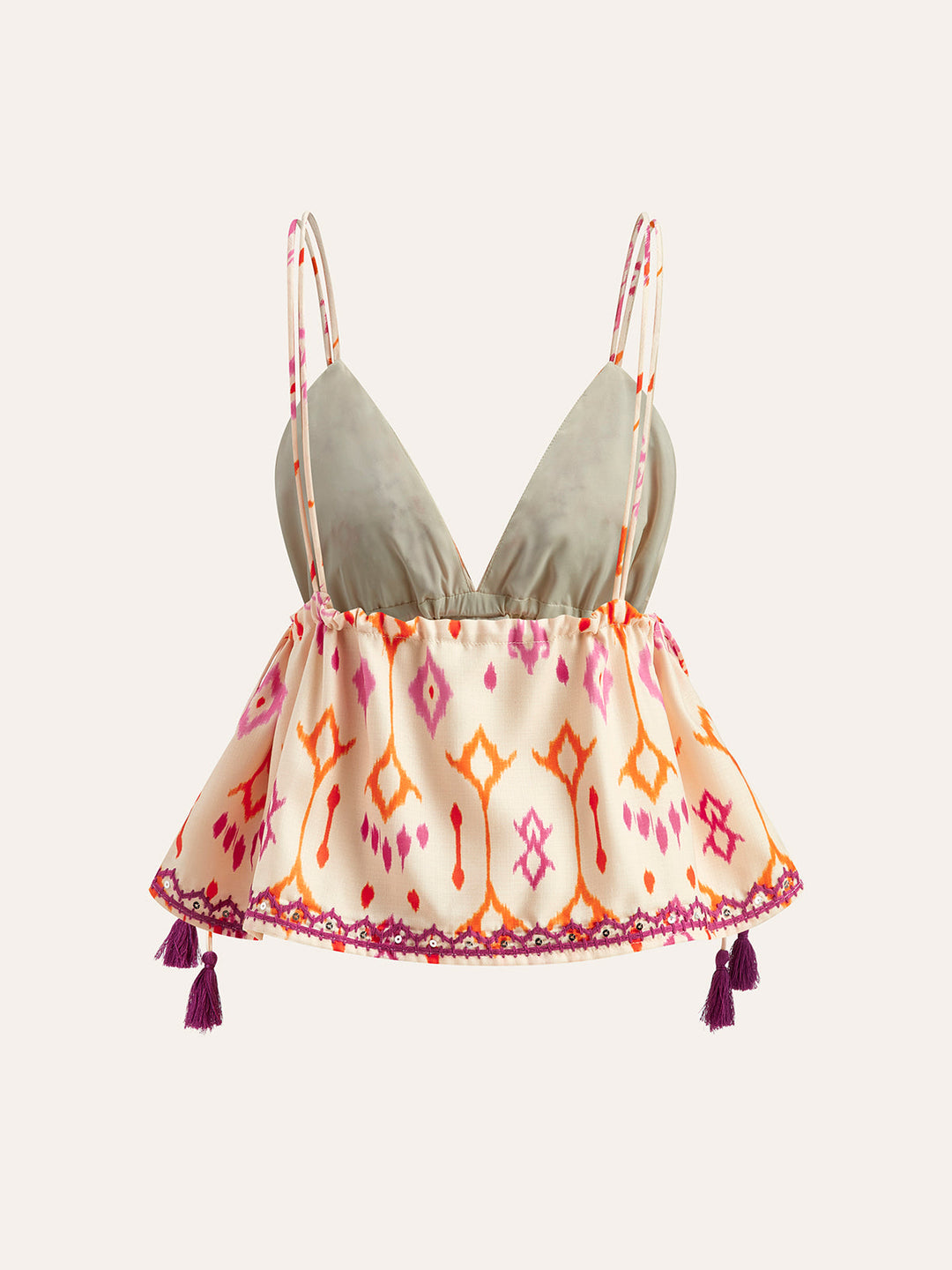 Besticktes Boho-Quasten-Trägertop