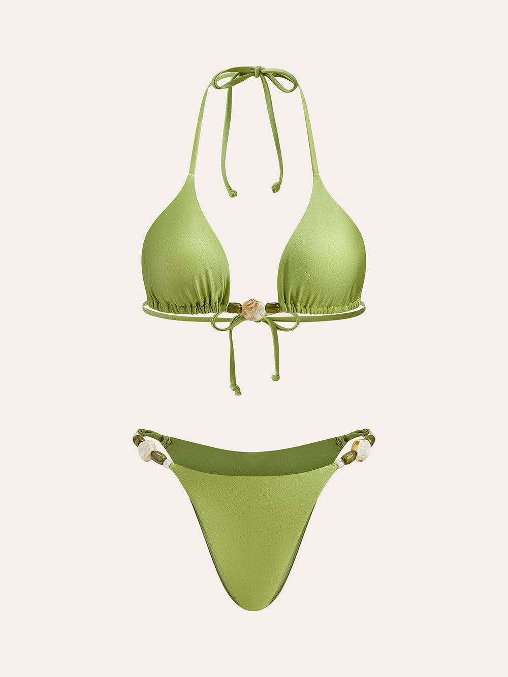 Rüschen-Detail Bikini-Set mit Spaghettiträgern