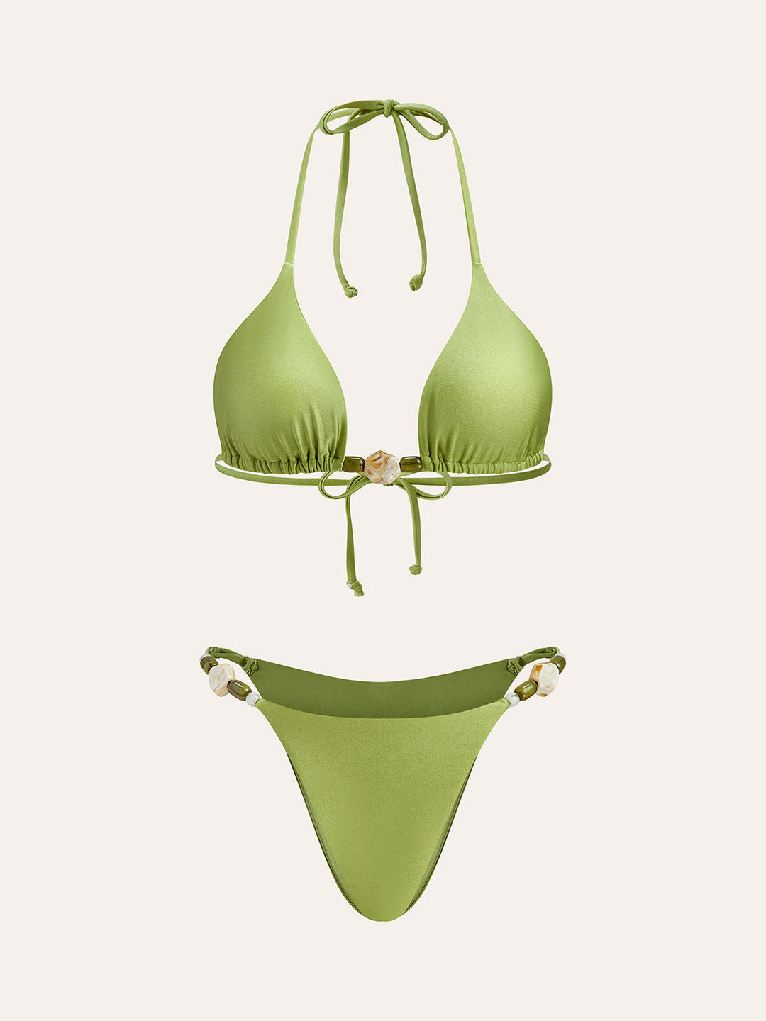 Rüschen-Detail Bikini-Set mit Spaghettiträgern