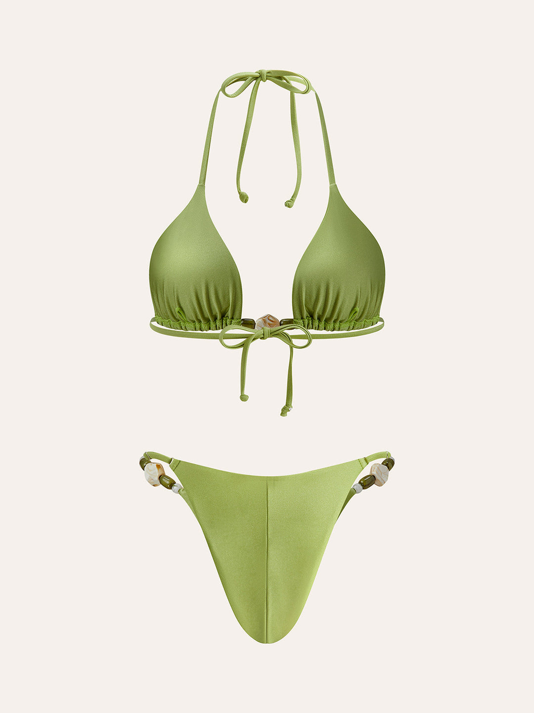Rüschen-Detail Bikini-Set mit Spaghettiträgern
