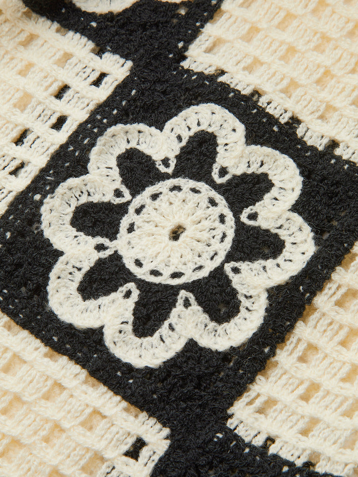Häkel-Blumen-Oberteil mit Hose