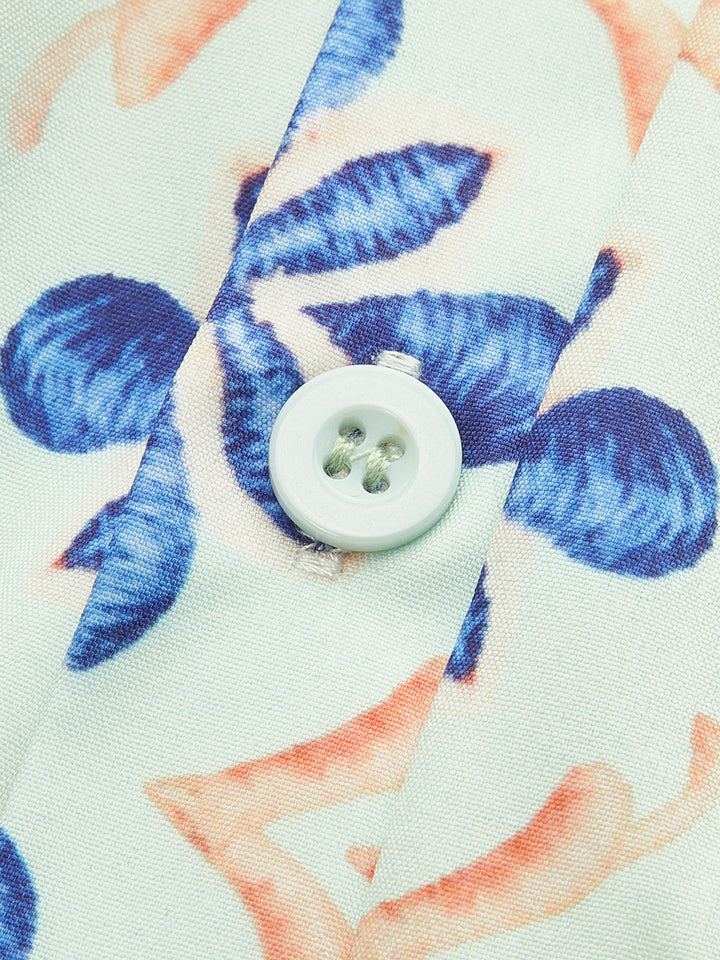Blumenmuster-Jumpsuit mit Bindegürtel