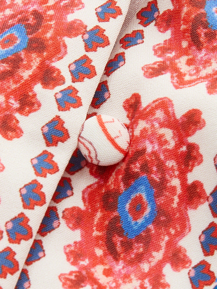 Blumenkleid mit Knopfleiste und Gürtel