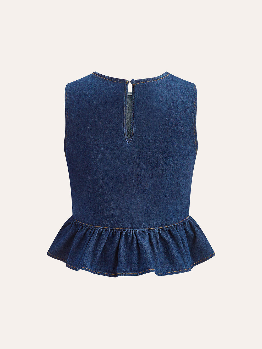 Baumwoll-Denim-Peplum-Oberteil