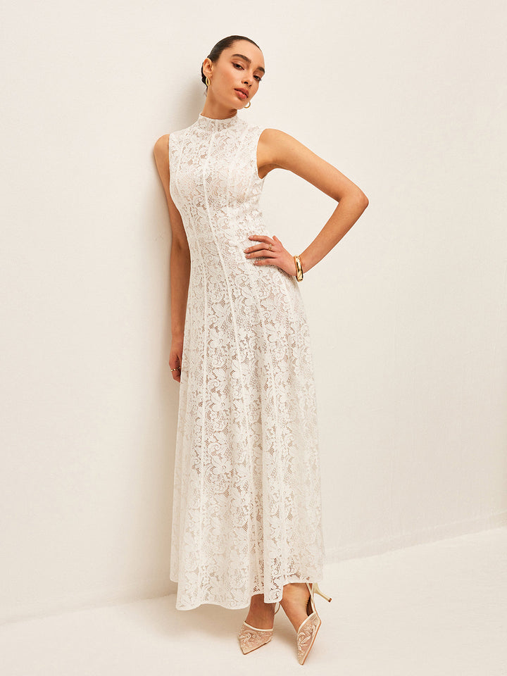 Halbtransparente Spitzenkleid
