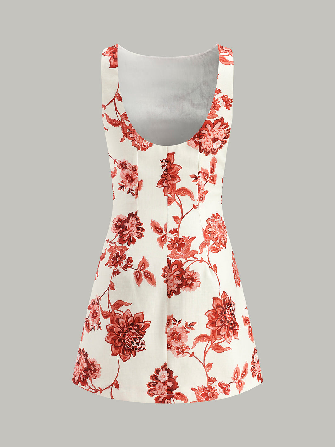 Blumenkleid mit rückenfreiem A-Linien-Schnitt