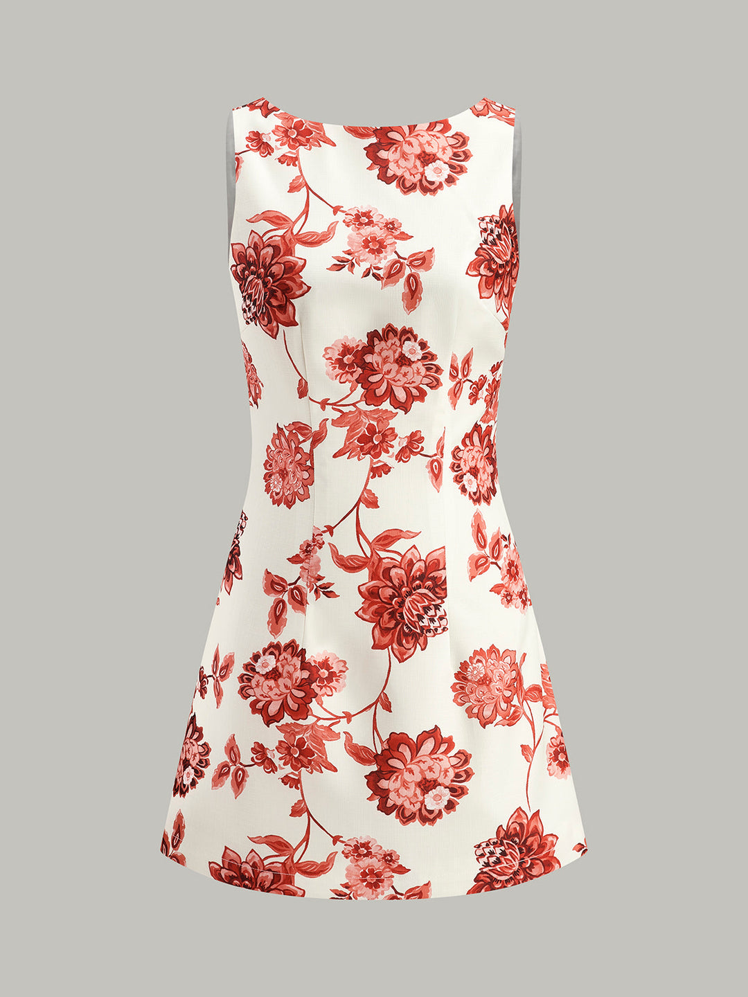 Blumenkleid mit rückenfreiem A-Linien-Schnitt