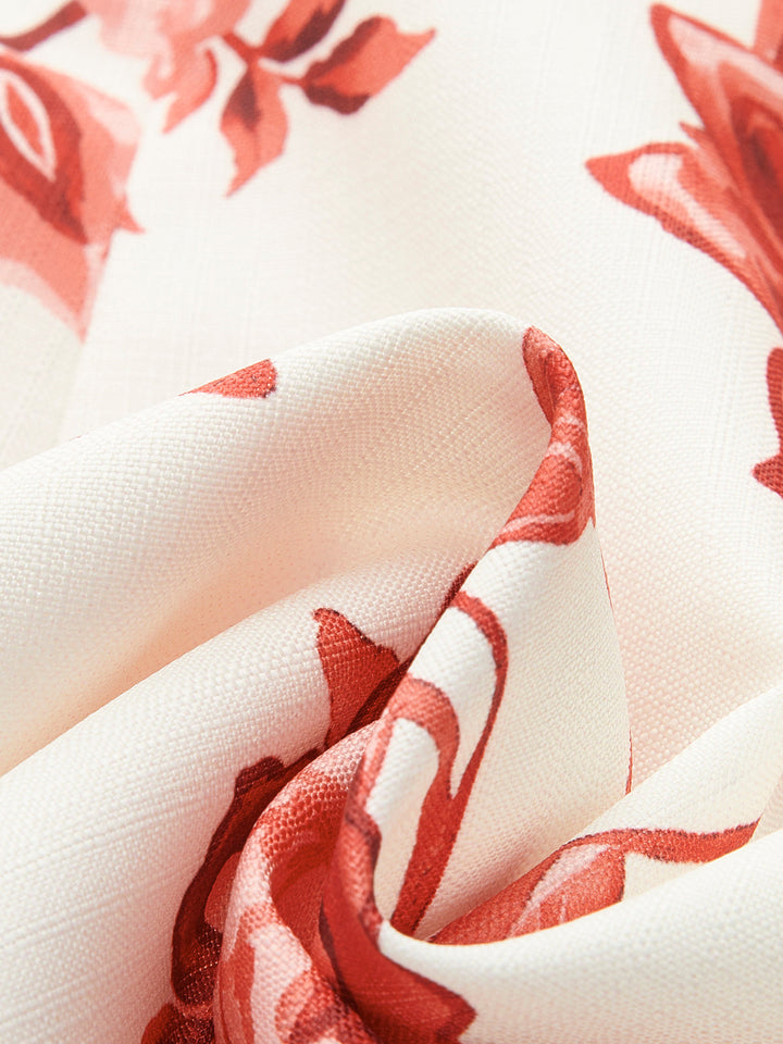 Blumenkleid mit rückenfreiem A-Linien-Schnitt