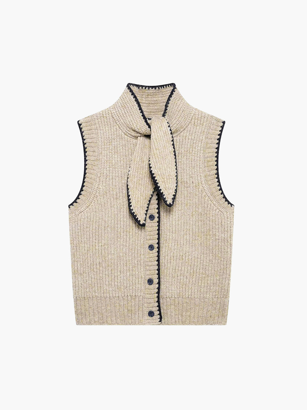 Weste mit Neckholder und Kontrastkante