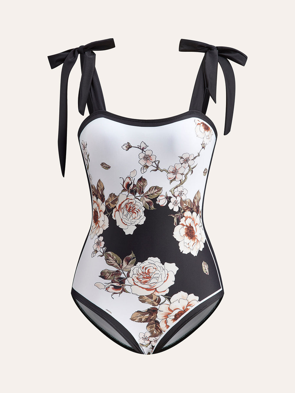 Florales Träger-Badeanzug mit Strandkleid