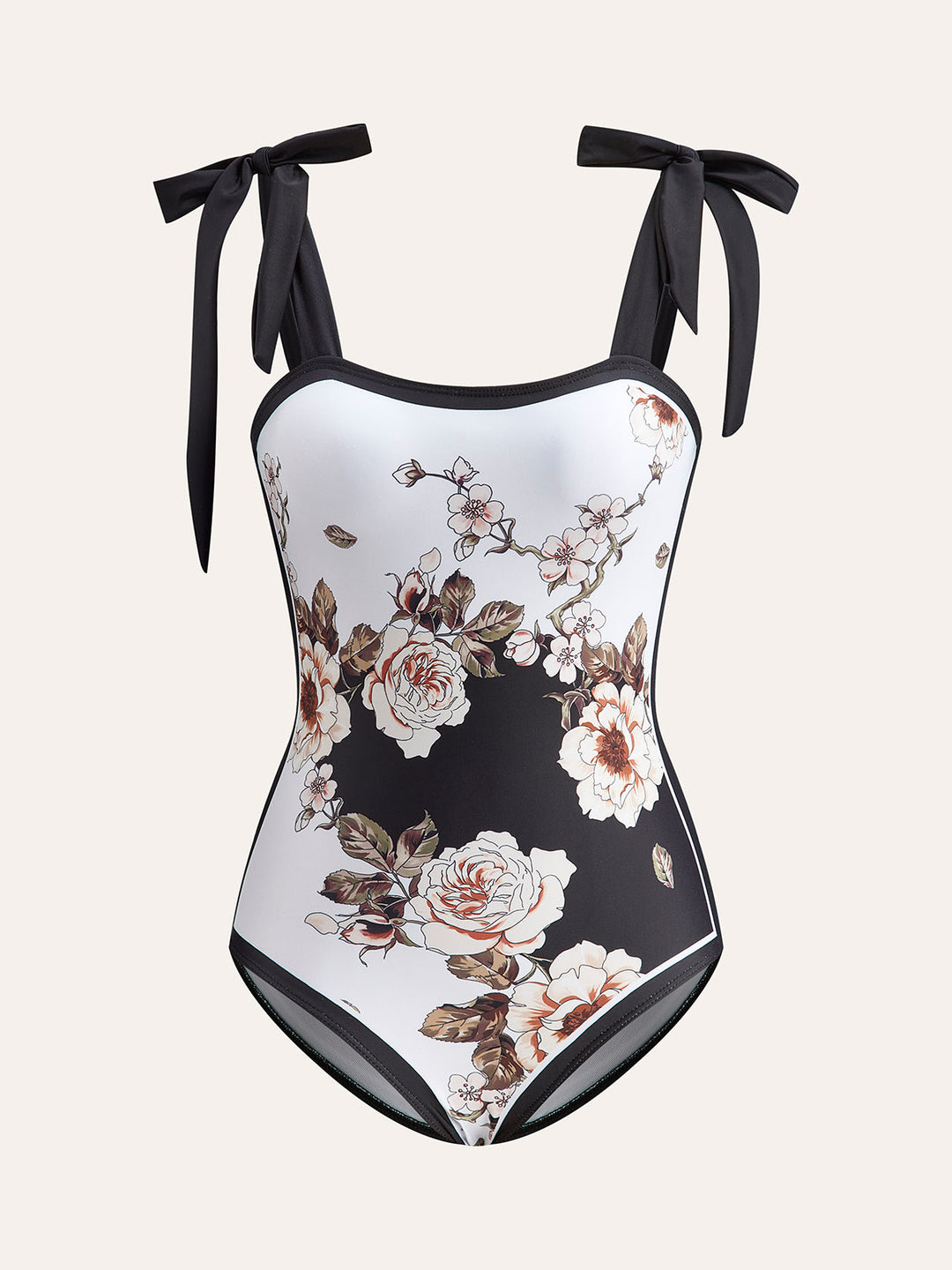 Florales Träger-Badeanzug mit Strandkleid