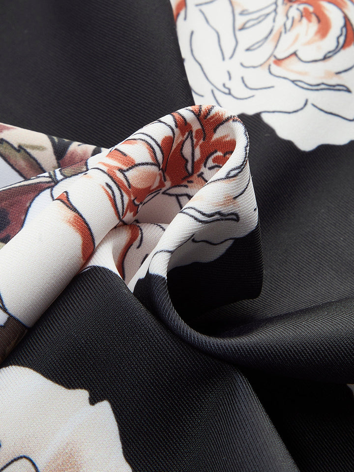 Florales Träger-Badeanzug mit Strandkleid