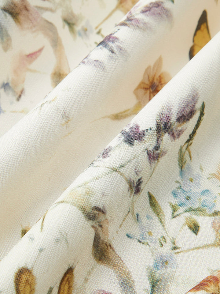 Gürtel Ballon Ärmel Blumenkleid