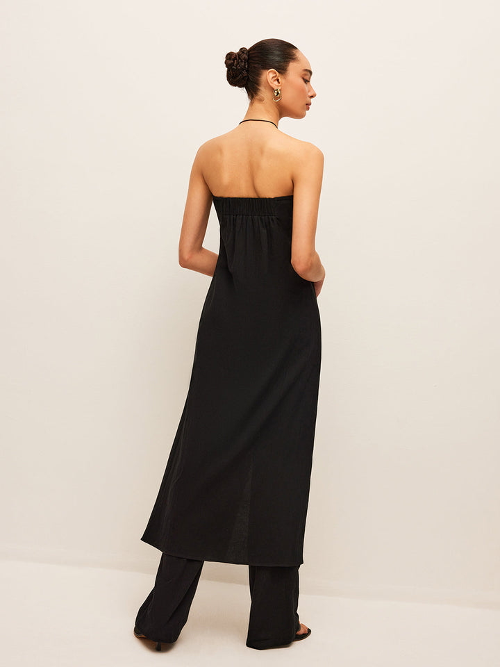 Baumwoll- & Leinen-Bindetop mit Hose Set