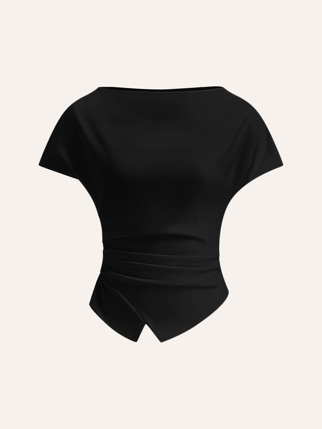 Asymmetrisches T-Shirt mit Raffung