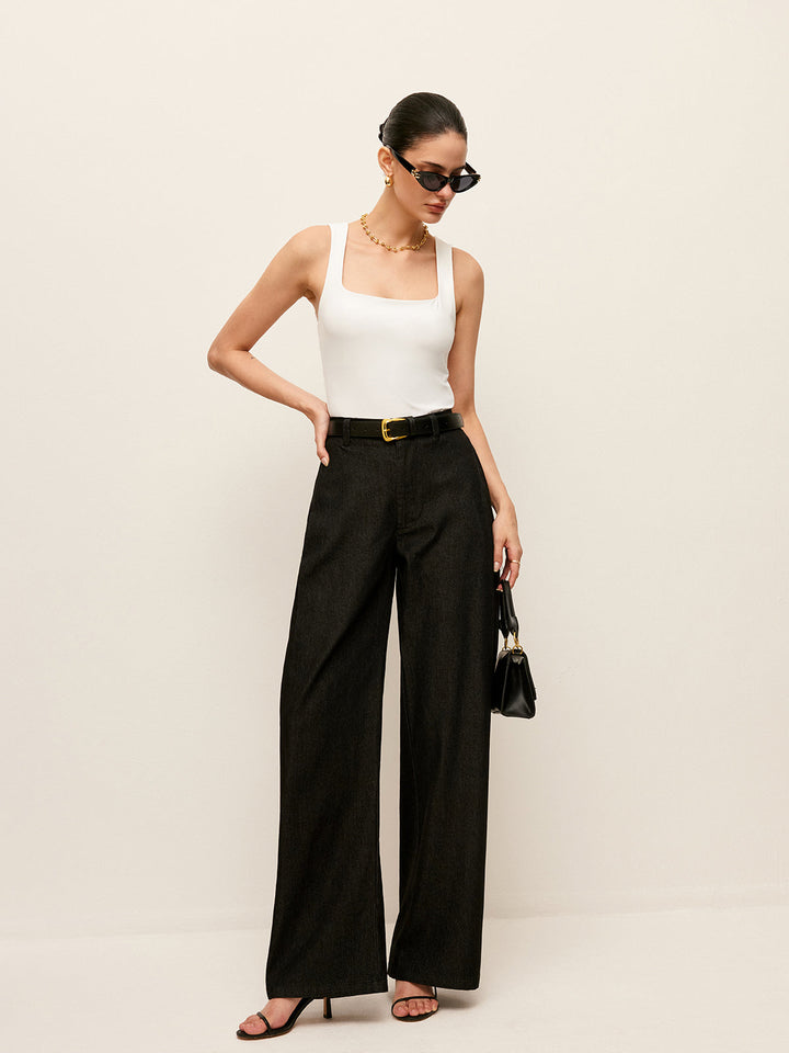 Mid-Waist Pockets Hose Ohne Gürtel