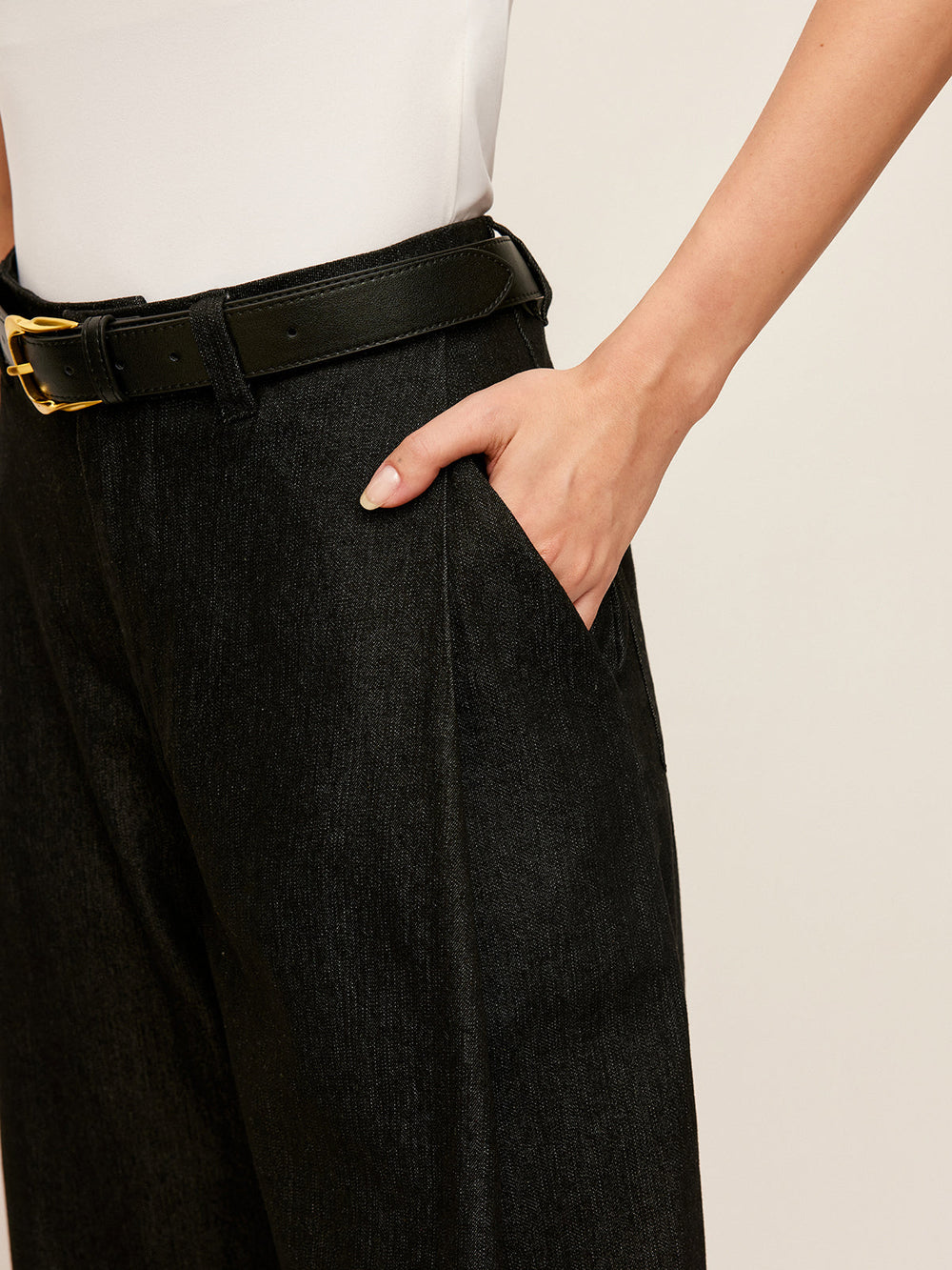 Mid-Waist Pockets Hose Ohne Gürtel
