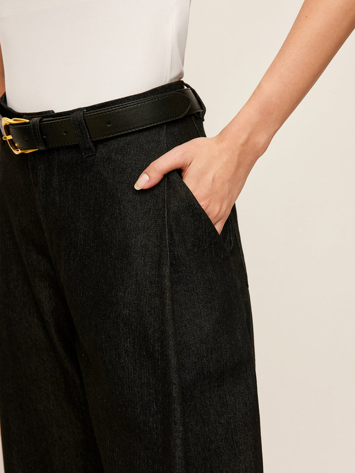 Mid-Waist Pockets Hose Ohne Gürtel