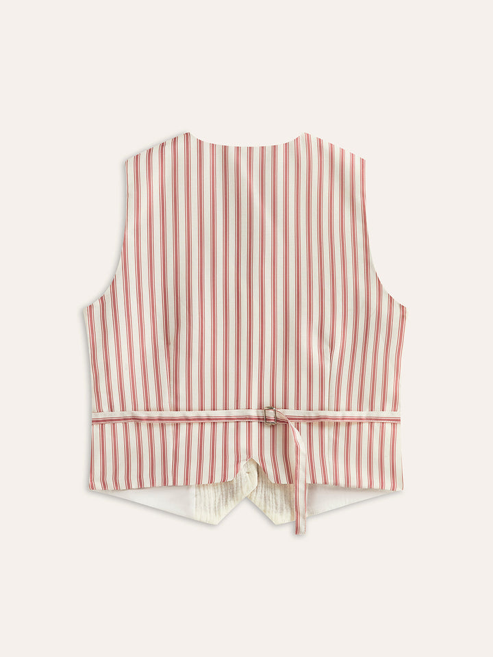 Boho Print Weste mit Gürtelschnalle hinten