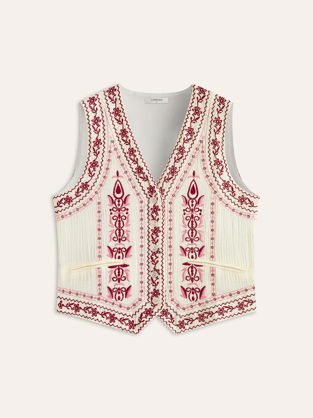 Boho Print Weste mit Gürtelschnalle hinten