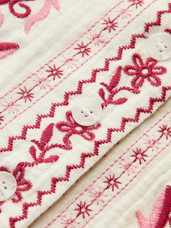 Boho Print Weste mit Gürtelschnalle hinten