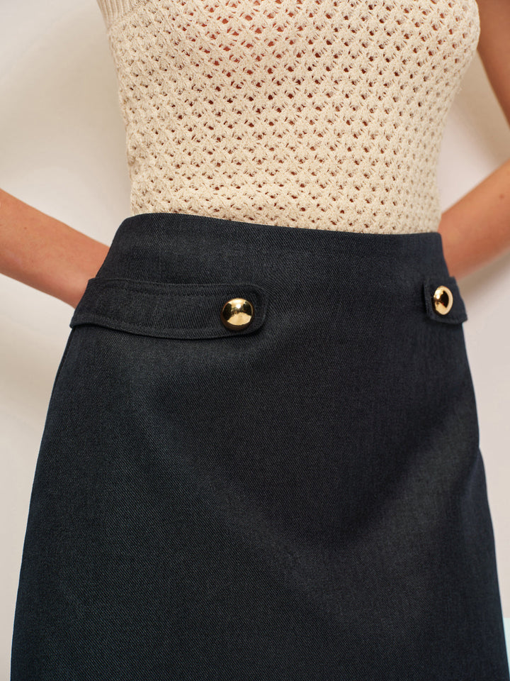 Rockdetail-Minirock mit mittlerer Taille