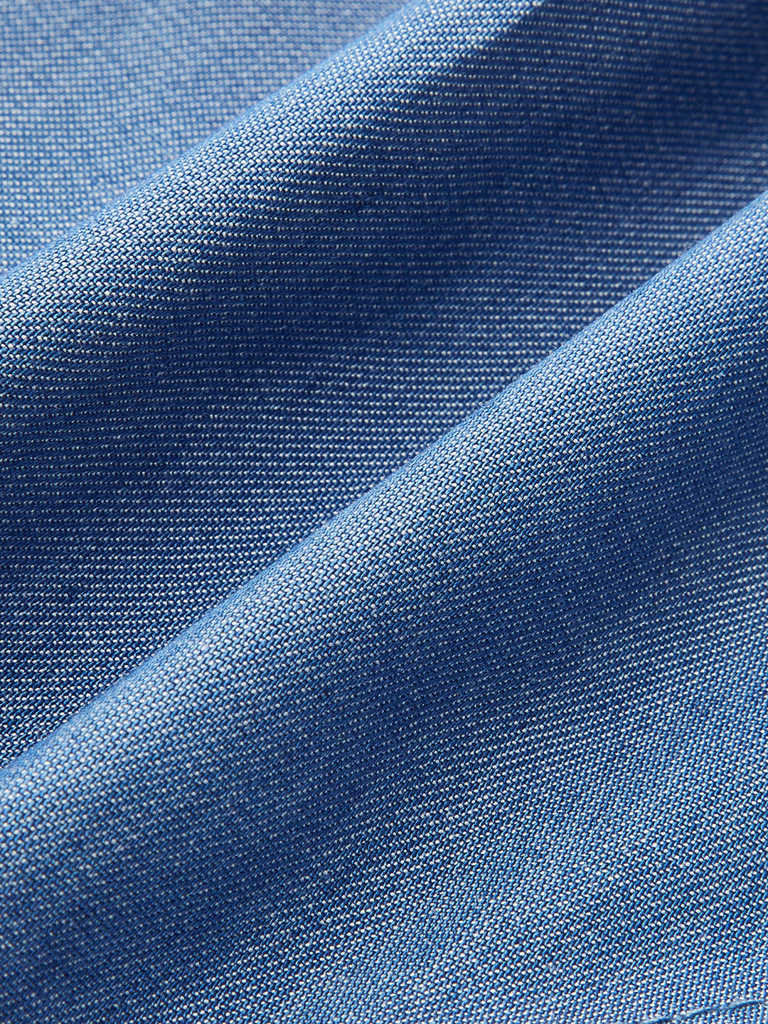 Denim Neckholder-Oberteil mit Rüschensaum
