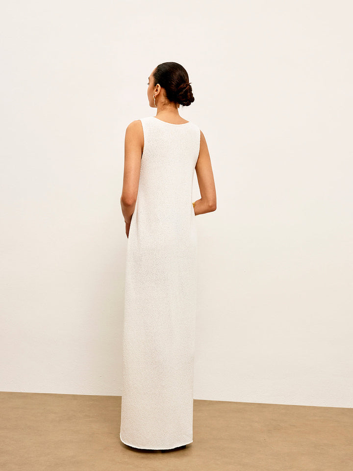 Ärmelloses Pulloverkleid mit Metalldetail
