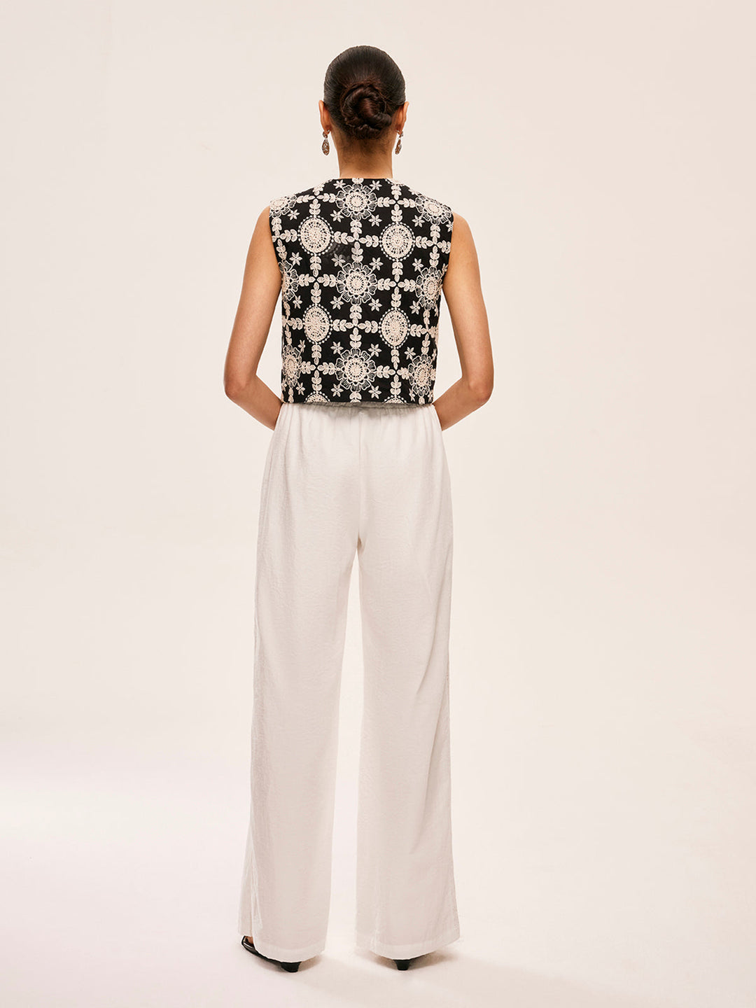 High-Waist Semi-Sheer Hose Mit Taschen