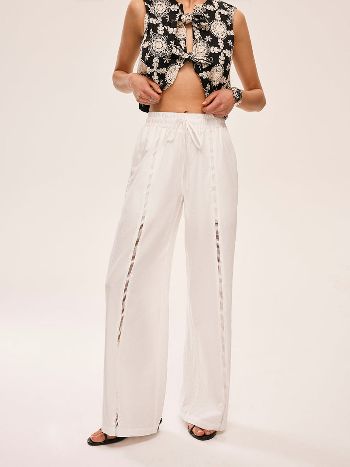 High-Waist Semi-Sheer Hose Mit Taschen