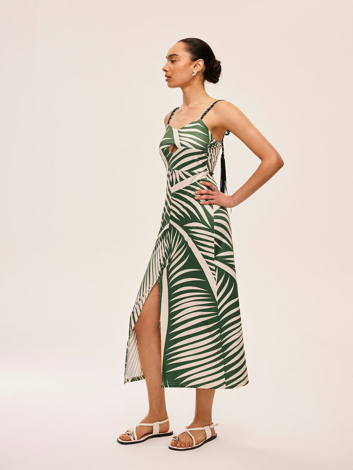 Cami-Kleid mit Quastendetails und Schlitz