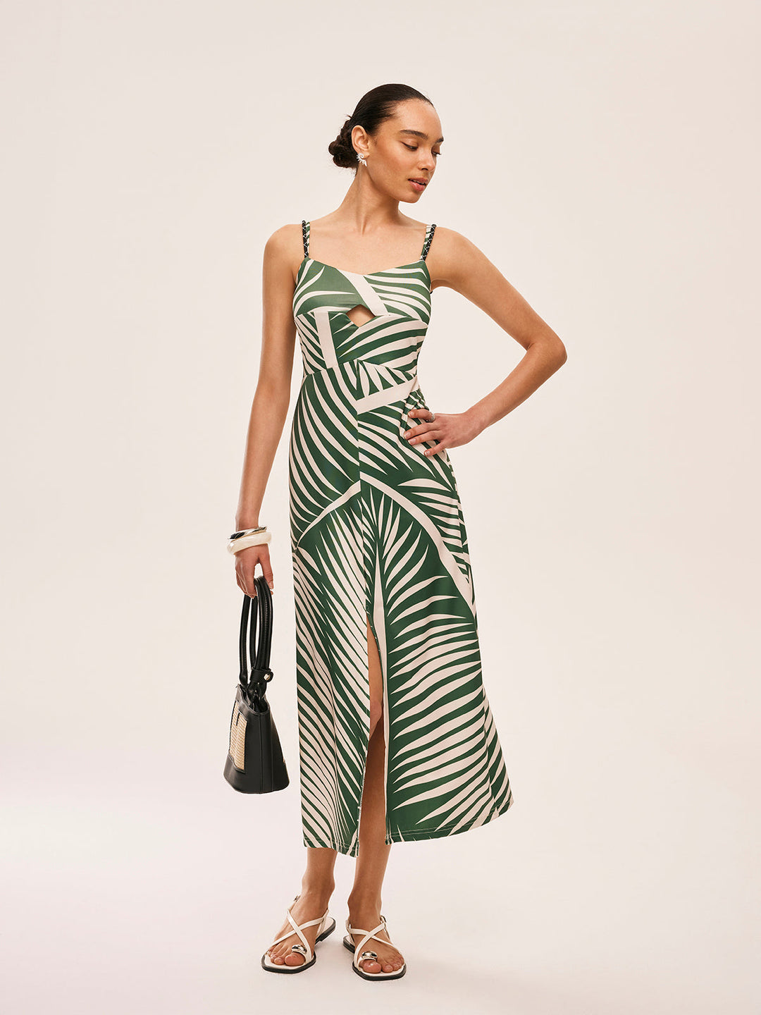 Cami-Kleid mit Quastendetails und Schlitz