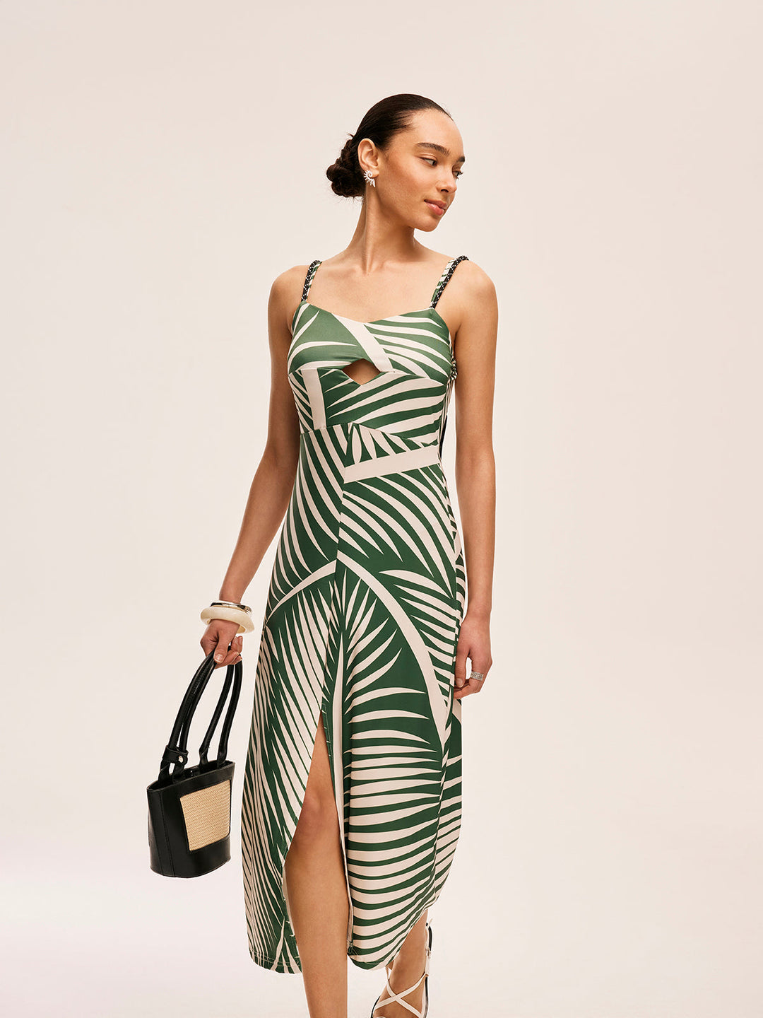 Cami-Kleid mit Quastendetails und Schlitz