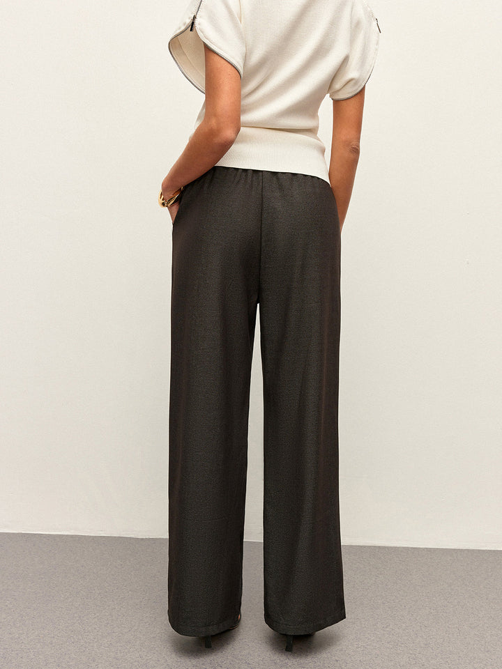 High-Waist Hose mit Taschen und Kordelzug