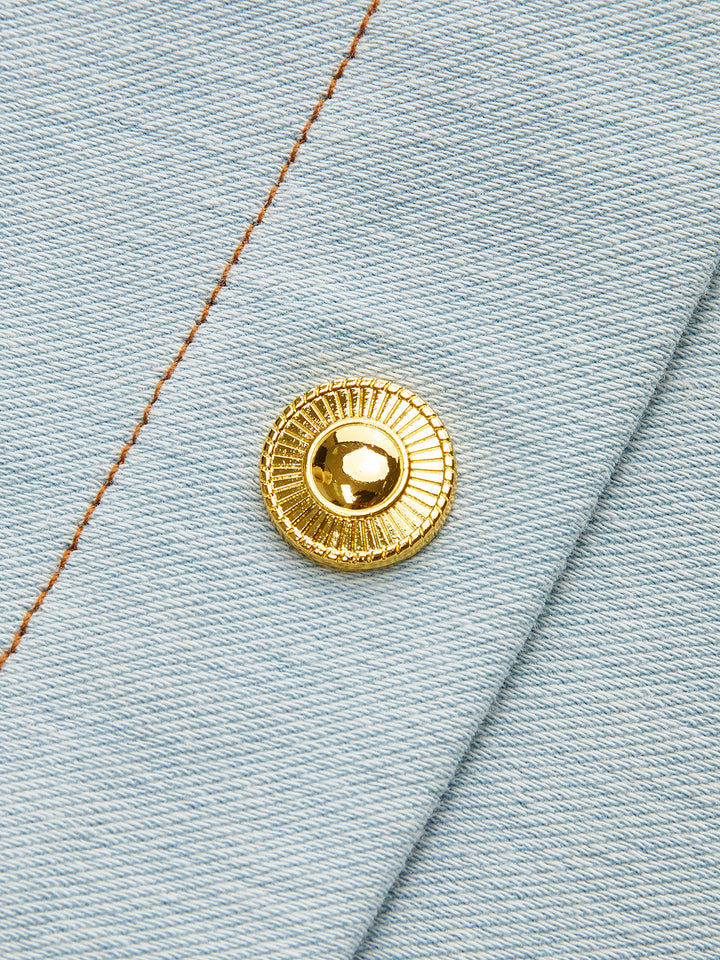 Gestreifte Jeanskleid mit Gürtel
