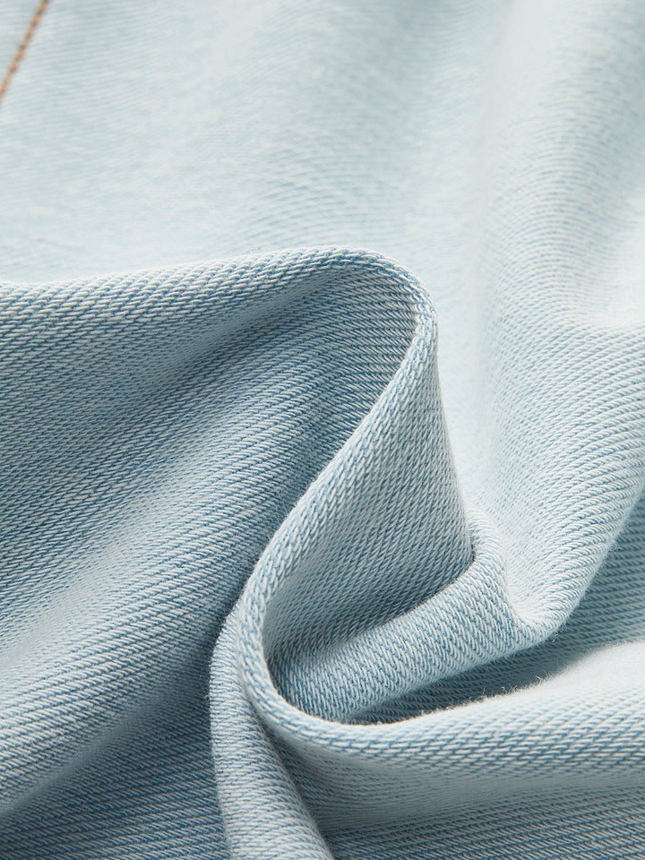 Gestreifte Jeanskleid mit Gürtel