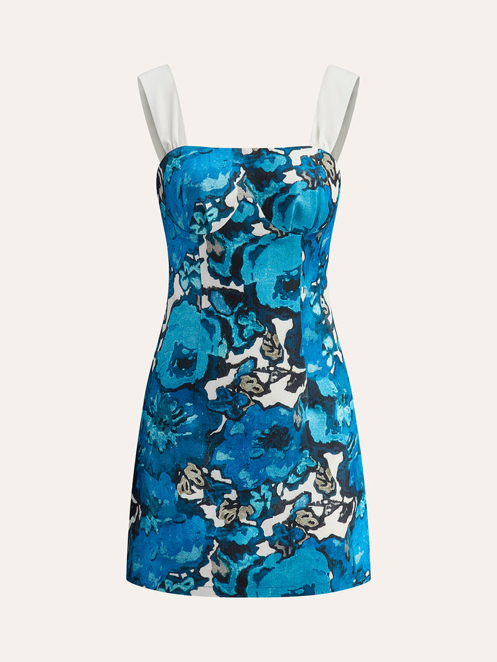 Geblümtes Neckholder-Kleid