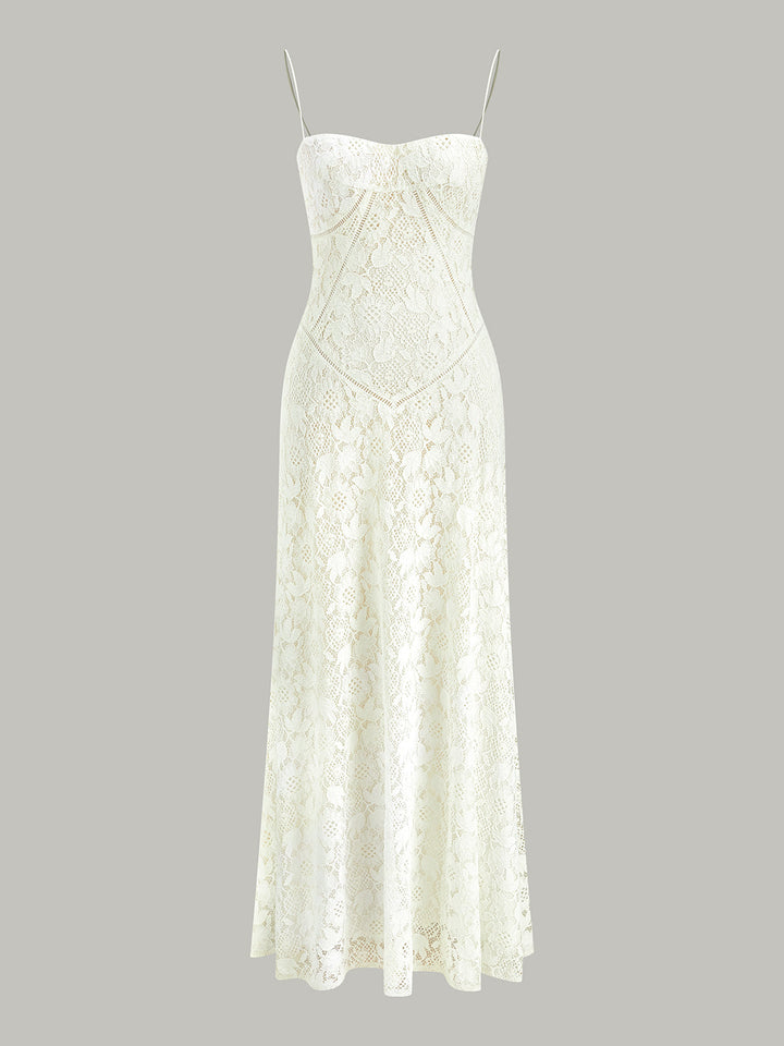 Spitzen-Kleid mit Spaghettiträgern