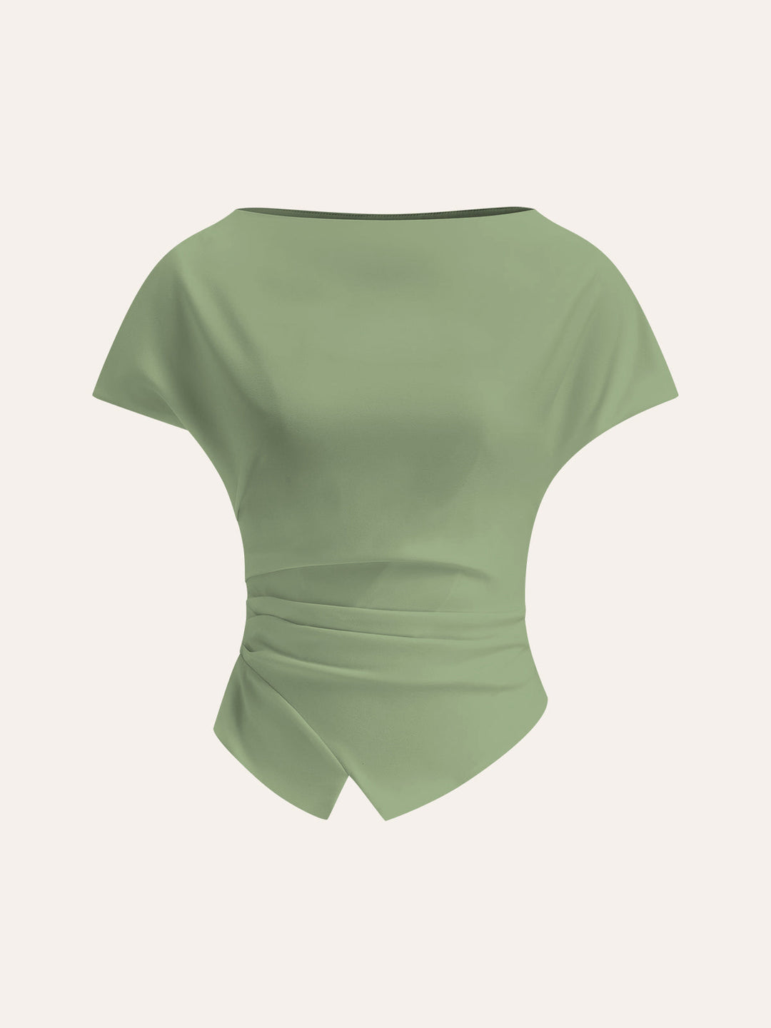 Asymmetrisches T-Shirt mit Raffung