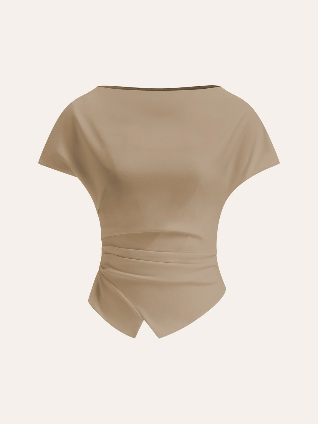 Asymmetrisches T-Shirt mit Raffung