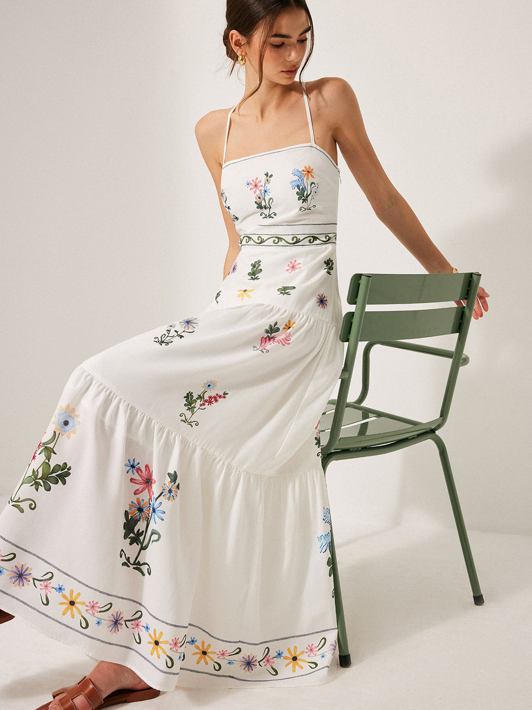 Boho Spitzenkleid mit Schnürung am Rücken
