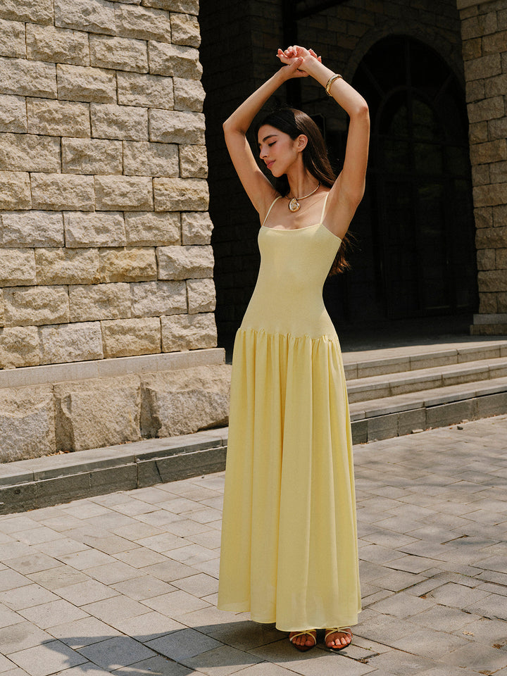 Plissierter Saum Cami Strickkleid