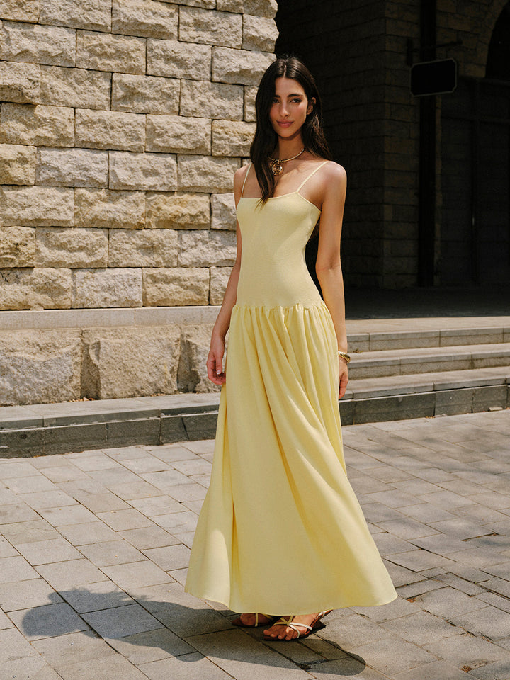 Plissierter Saum Cami Strickkleid