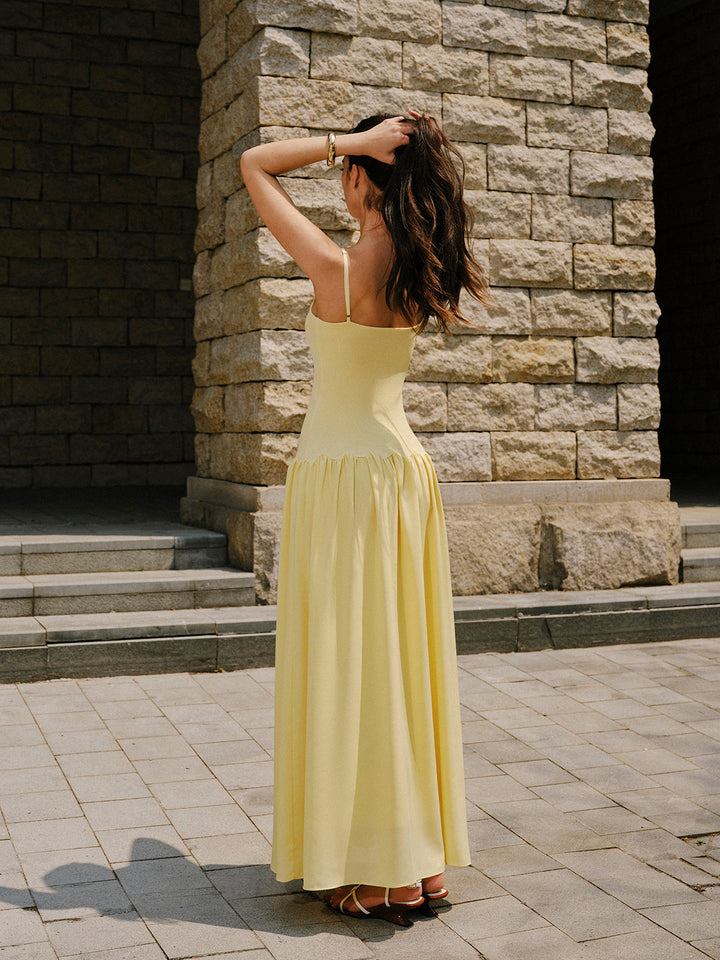 Plissierter Saum Cami Strickkleid