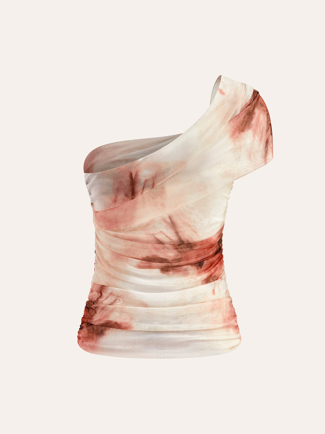 Semi-Sheer One-Shoulder Top