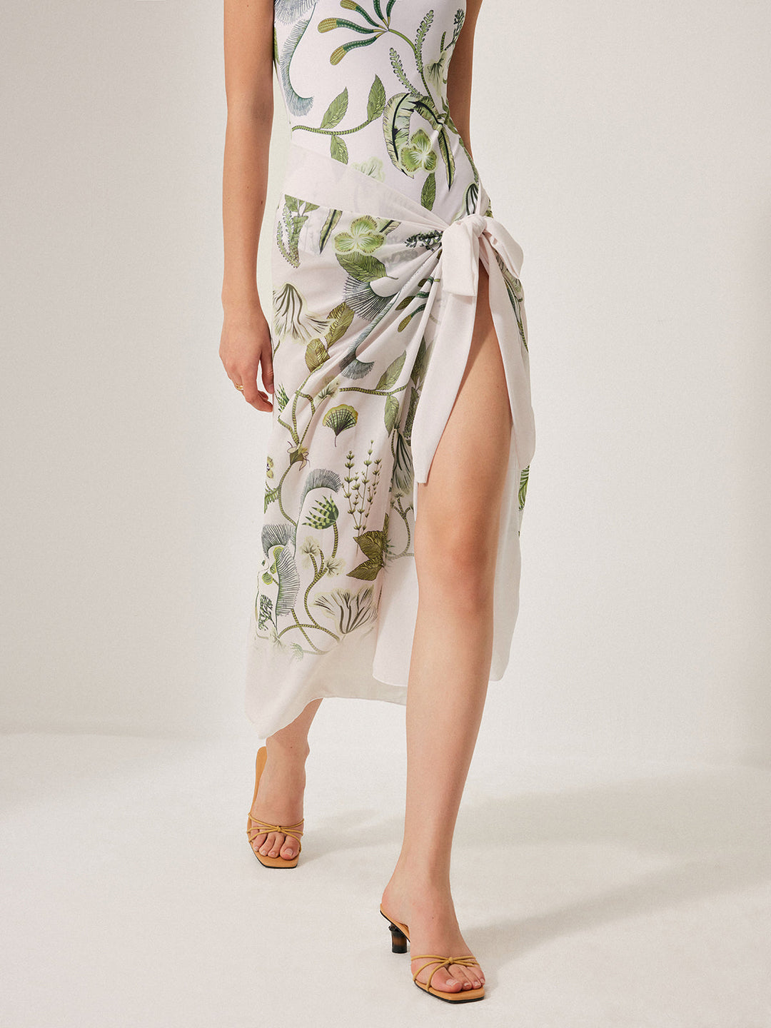 Chiffon-Binded Detail-Badeanzugrock