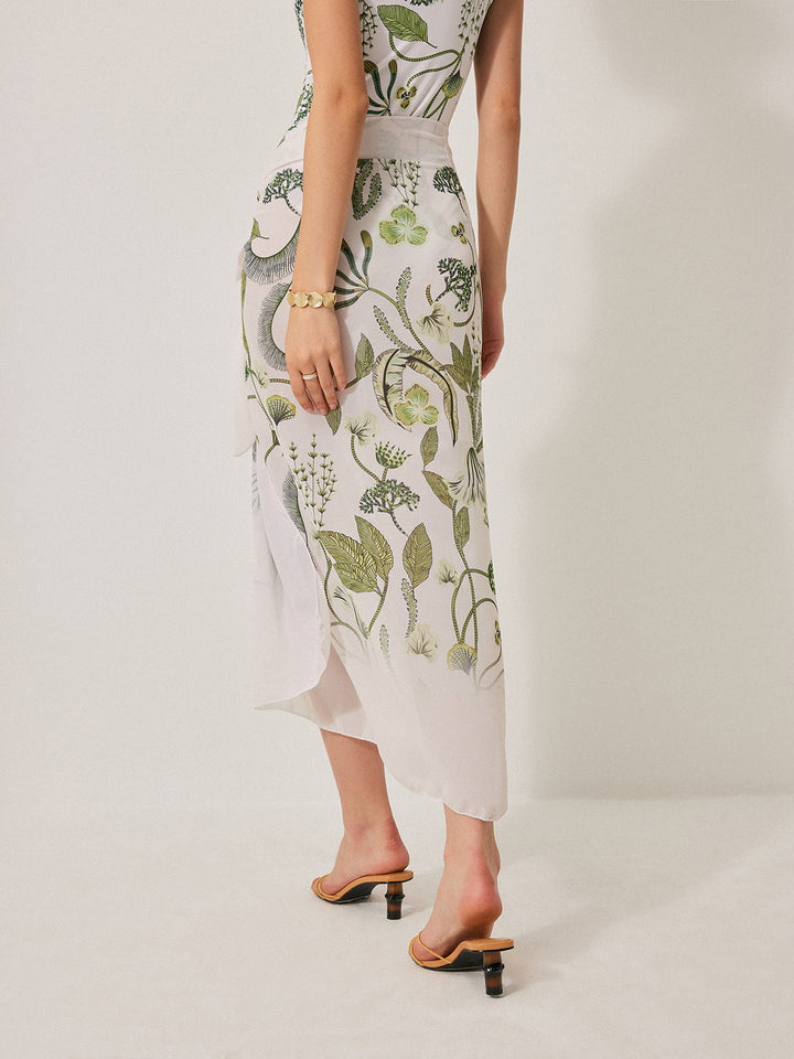 Chiffon-Binded Detail-Badeanzugrock
