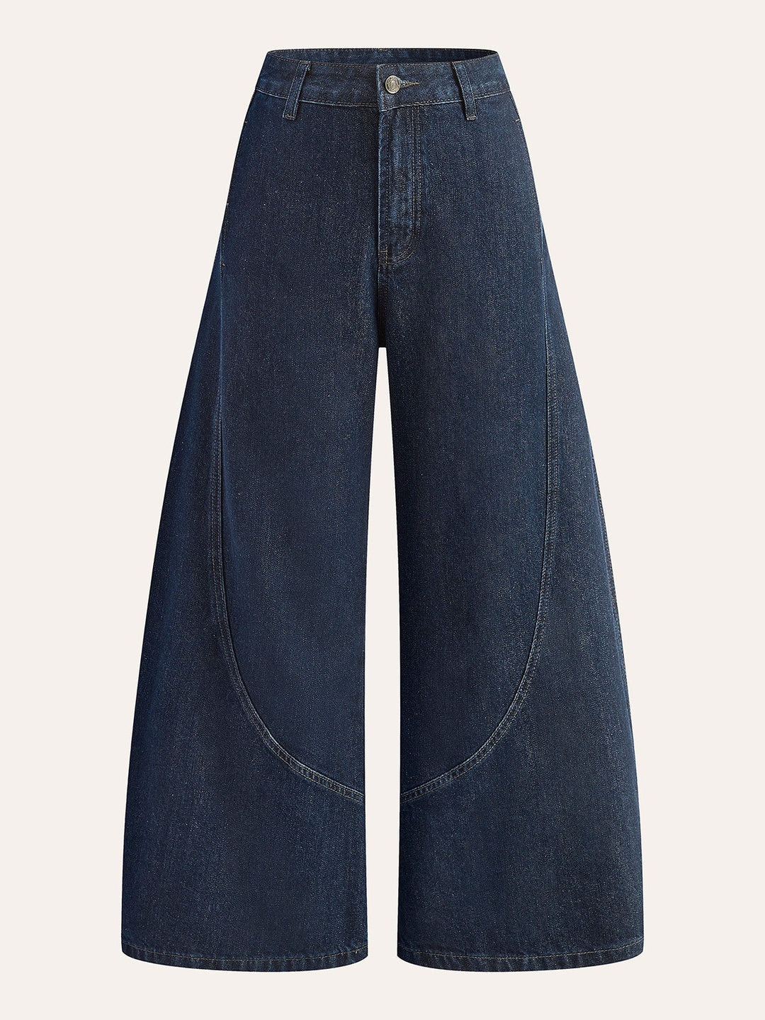 Jeans aus Baumwolle mit weitem Bein und mittlerer Taille